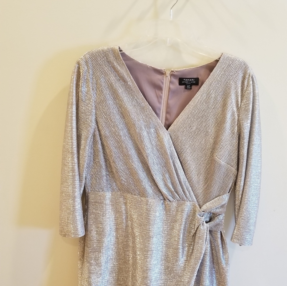 Silver Wrap Dress - Picture 2 of 5